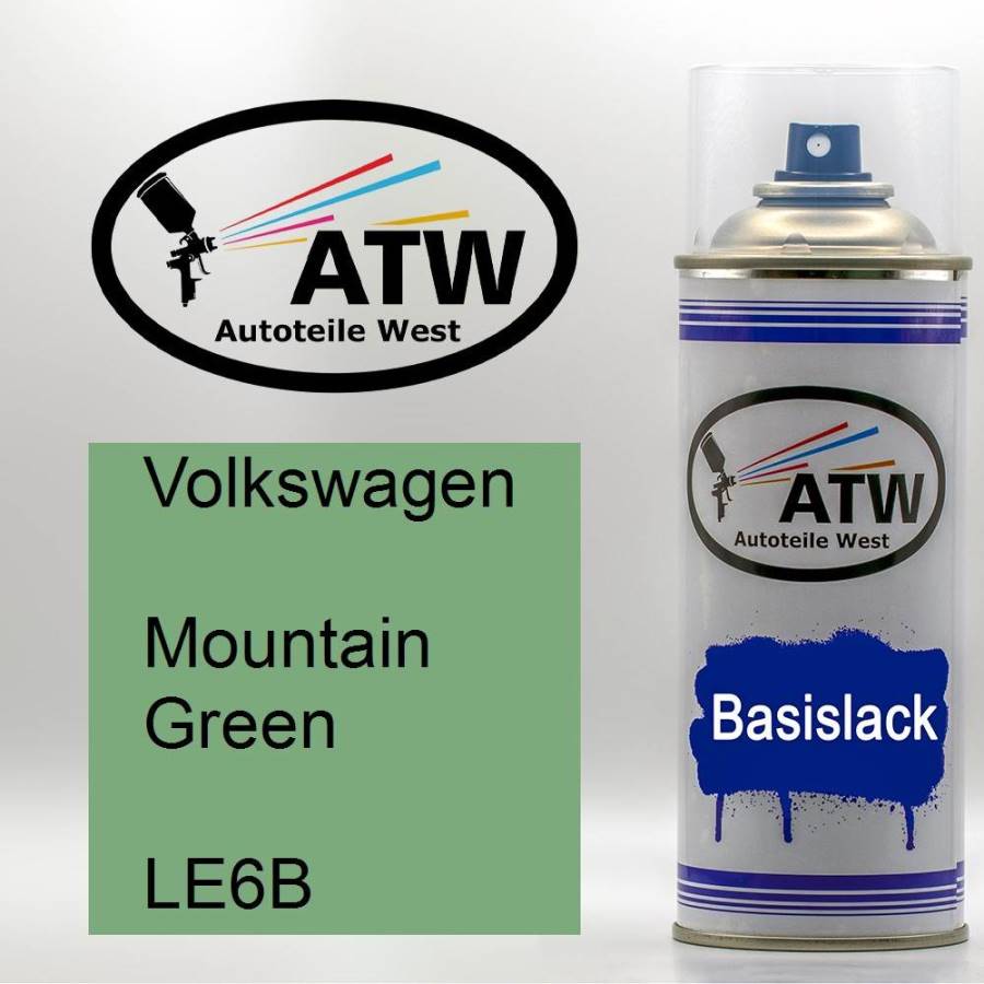 Volkswagen, Mountain Green, LE6B: 400ml Sprühdose, von ATW Autoteile West.